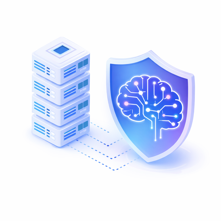 AI-powered security interface illustration