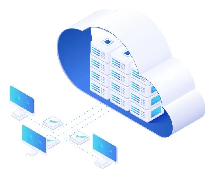 Illustration of layered cloud and infrastructure systems